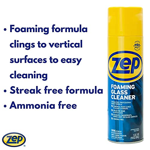 Zep Foaming Glass and Plexiglass Cleaner 19 Ounces (Case of 4) ZUFGC19 Foaming Formula