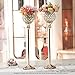 VINCIGANT Pair of 2 Gold Crystal Candle Stand Holders/Dinning Room Table Decorative Candle Lantern Centerpieces for Anniversary