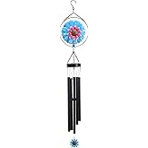 MUMTOP Solar Wind Chimes for Outside - Flower Deep Tone Wind Chimes Outdoor Unique, 41 Inch Windchimes Clearance for Garden, Patio,Yard Decor Gift