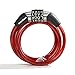 Wordlock CL-455-RD Non-Resettable Combination Cable Lock, 4-Feet, Red