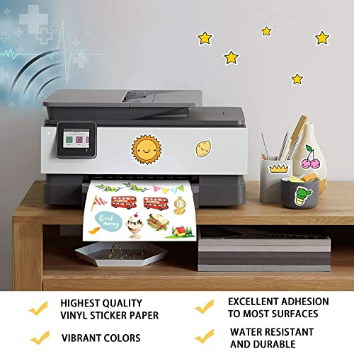 Printable Vinyl Sticker Paper for Inkjet Printer - Glossy White - 21 ...
