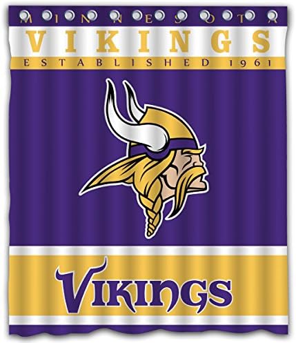 Sonaby Custom Minnesota Vikings Waterproof Fabric shower curtain For Bathroom Decoration (60x72 Inches)