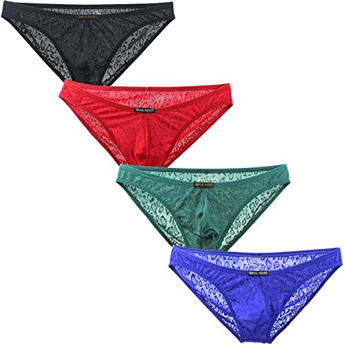 Ikingsky men s soft underwear sexy low rise panties pack of 4 (us…
