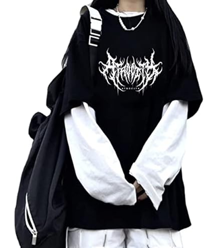 トップス 00s bpn long sleeve gothic archive Goth Shirt Gothic Shirt Fake Two-Piece Alternative Clothing Goth