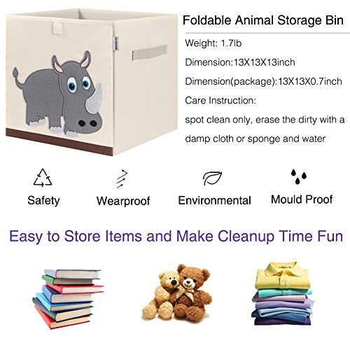 CLCROBD Foldable Animal Cube Storage Bins Fabric Toy Box/Chest