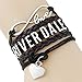PHASSION Riverdale Bracelet - Black Handmade Adjustable Wrap with Infinity Love Charm Jewelry Gift