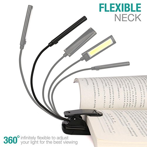 Flexible LED Light ,Vanvler [ Desk Table Lamp ] Clip-On [ USB Light Rechargeable ] Reading Study (Black) - Thumbnail 3