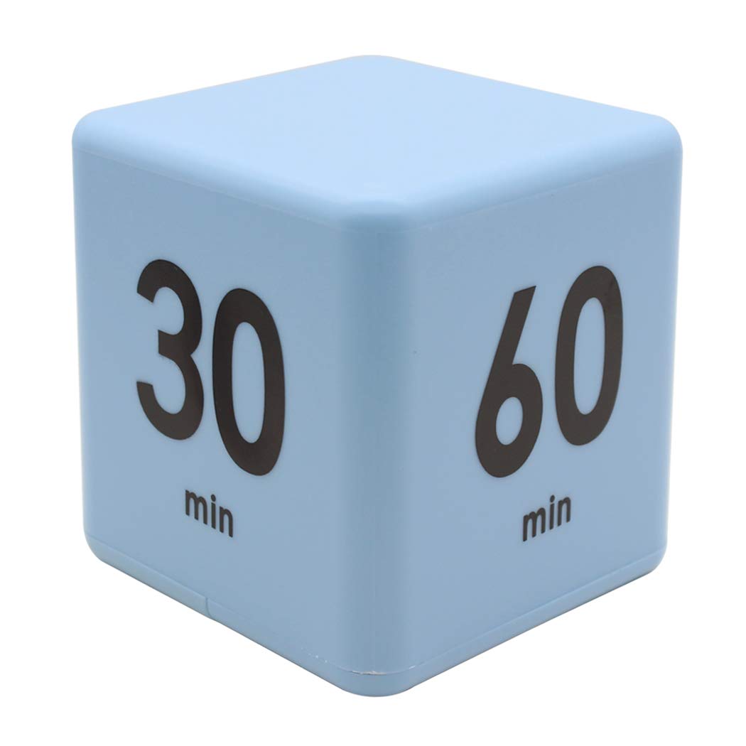 Ranvi TimeCube Timer, 15,20,30 and 60 Minutes, for Time Management, Kitchen Timer, Kids Timer, Workout Timer, Blue