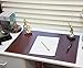 Desk Pad Blotter Protector Comfortable with Faux Leather Feels Smooth and Sturdy with Velvet Bottom. Color Dark Brown (16 x 24)