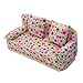 Alpertie Lovely Miniature Furniture Flower Print Sofa Couch With 2 Cushions For Barbie Flower, 8.50cm