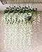 BJH 12 Pack 3.6 Feet/Piece Artificial Fake Wisteria Vine Ratta Hanging Garland Silk Flowers String Home Party Wedding Décor (White)