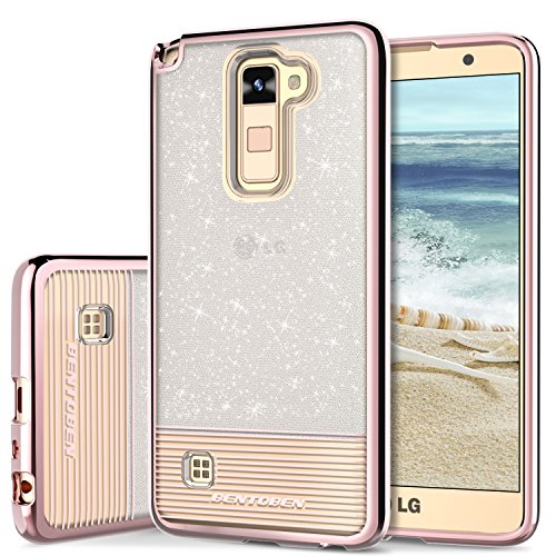 Phone Case for LG Stylo 2 Plus, LG Stylus 2 Case, LG Stylo 2 Case, BENTOBEN Shockproof Ultra Slim Dual Layer Hybrid Bling Glitter Case Cover for LG Stylo 2 Plus / LG Stylo 2 / Stylo 2V Cute Rose Gold