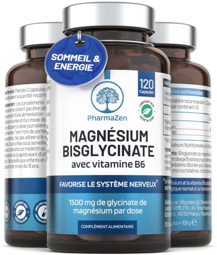 Magnésium Bisglycinate 300 mg + Vitamine B6 - Sommeil, Stress, Fatigue