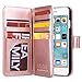 ULAK iPhone 6s Case, iPhone 6 Case, 6s Wallet Case, Wallet iPhone 6S Synthetic Leather Case Folio 9 Card Multi-Slots Flip for Women for Apple iPhone 6s/6 4.7 Inch (Rose Gold)