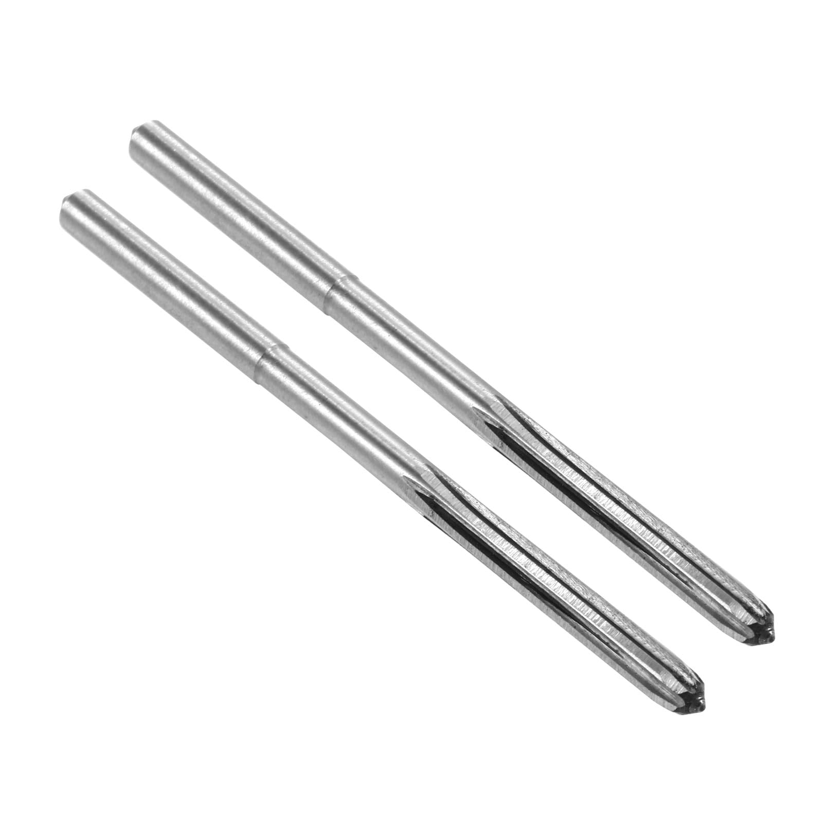 sourcing map 4.6mm Chucking Reamer, HSS Cobalt M35 Lathe Machine Reamer D4 6 Straight Flutes, Round Shank Milling Cutting Tool, for Stainless Steel Alloy Copper Metal, 2pcs