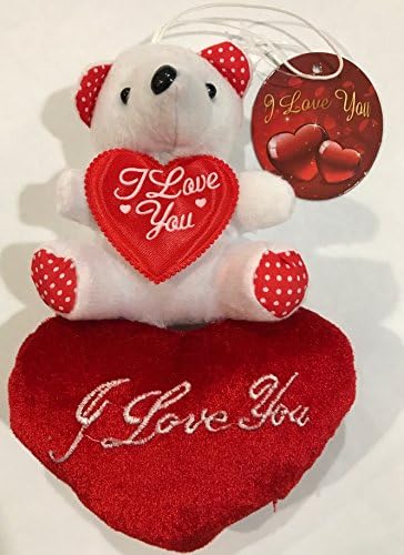 Valentines Teddy Bear with Heart that says I Love You