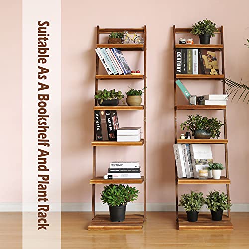 HYNAWIN Book Shelf 6Tier Ladder ShelfPlant Stand Storage Organizer