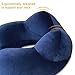 MLVOC Inflatable Travel Pillow, Auto-Inflating Neck Pillow for Airplanes with Soft Velvet Cover Machine & Washable, Blue
