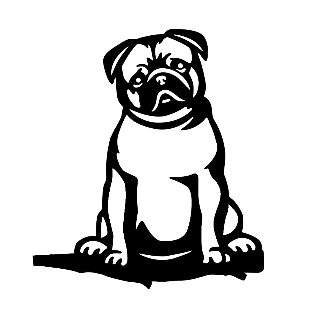 DIYBravo Yard Garden Outdoor Metal Art Dog Silhouette Decoration, Steel Dogs Statue, Metal Hanging Branch Art for Tree Wall Window Backyard Garden Outdoor Decor, Lovable Ornament Gift (Bulldog)