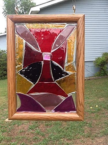 Stained Glass Cross Window Art Sun Catcher, Christian Art