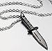 Hamoery Men Women Punk Stainless Steel Knife Dagger Chain Pendant Necklace