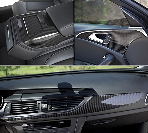 Karlor 5D Carbon Fiber Vinyl Car Wrap Film 5ft x 1ft Interior DIY Bubble Free Air Release High Glossy Black 12 Inch x 60 Inch - Thumbnail 5