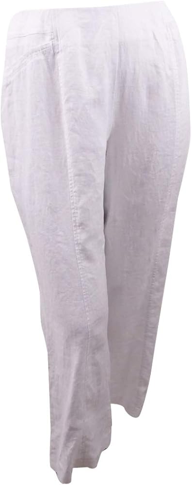 women's plus size white wide leg pants