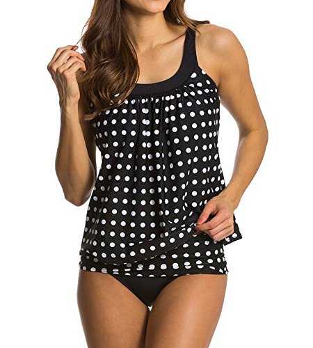 COOCEO Women's Push Up Slimming Polka Dot Tankini