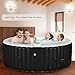 Goplus 4-6 Person Outdoor Spa Inflatable Hot Tub for Portable Jets Bubble Massage Relaxing with Accessories Set (4-Person, Black)