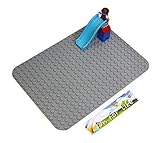 LEGO® DUPLO® (big dot) Compatible Mega Bloks Compatible Brick Building Base 15'' x 10'' Silver Gray Baseplate - by Fun For Life