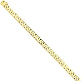 FB Jewels Solid 14K Yellow Gold 7.8mm Hand-Polished Flat Beveled Curb Chain
