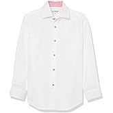 Isaac Mizrahi Boy's Long Sleeve Houndstooth Pattern Button Down Shirt