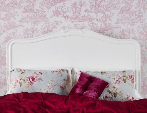 Amazon.com: Juliette Antique White Double Bed with wooden 