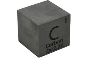 MAGERIAL Carbon Cube C 999 Graphite Element Cube Pure 25.4mm Density Cube for Element Collection Periodic Table Hunter, and More (1", Carbon)