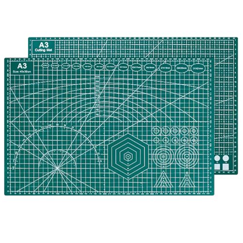 Beauenty A1/A2/A3 Cutting Mat, Self Healing Cutting Mat Durable Non-Slip 3mm Thick Double Sided Engraving Board, Reusable Gridded Rotary Mat for Crafts, Sewing, Engrave, Office (A3)