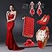 Miraculous Garden Women's Silver Gold Rose Gold Tone Plated Crystal Rhinestone Drop Earrings for Mother's Day (Rose gold tone plated red crystal)