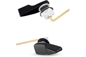 ANJOES Universal Front Mount Toilet Handle - Toilet Flusher Lever Replacement Compatible with American Standard/Mansifield, with Flapper Chain, Matteblack