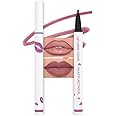 evpct Longwear Liquid Lip Liner Stain Marker Pen Long Lasting Waterproof, Mauve Purple Matte Semi Permanent 24 Hour Lip Liner and Lipstick Combo, Korean Color Stay Lipliner All Day Lips Stain peel off