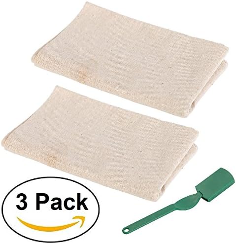 Baker's Couche (2 Pack) w/ Bread Scoring Lame Tool - 1 XL (35 x 26 Inch) &amp; 1 Medium (18 x 14 inch) 100% Pure Linen Baking Proofing Cloths &amp; Bakers Scoring Lame w/ Protective Blade Cover