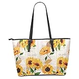 InterestPrint Sugar Skull Women's Leather Tote Shoulder Bags Handbags