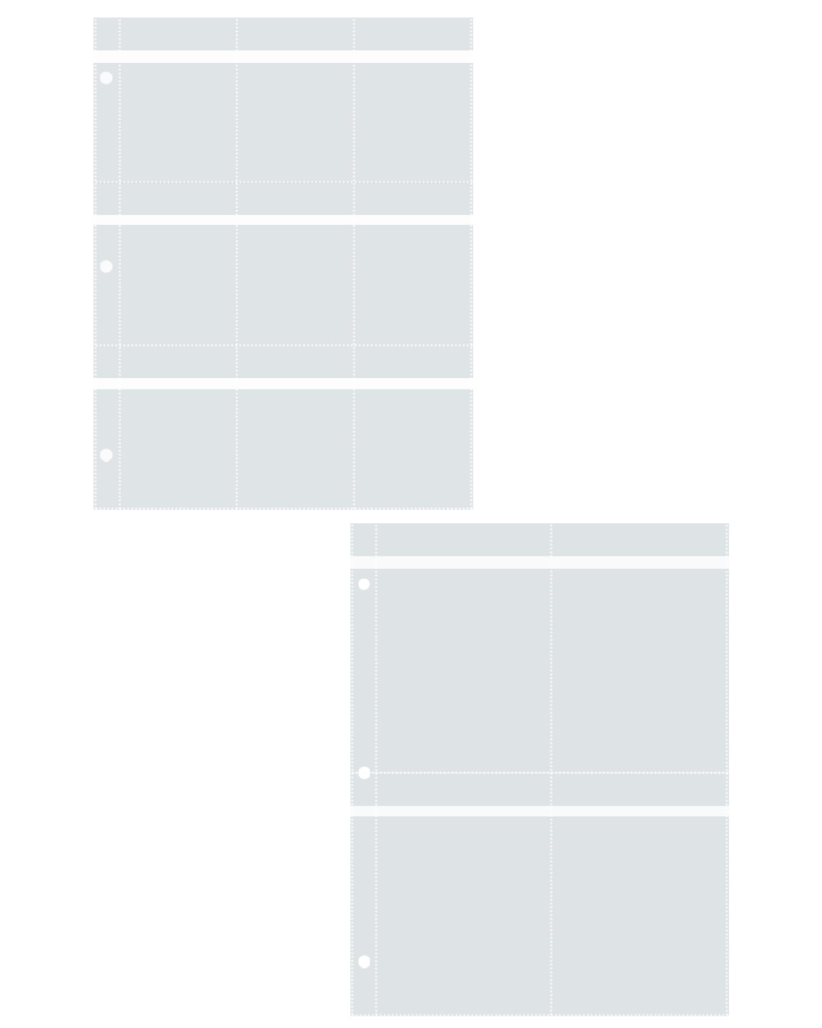 Photo 1 of 17Dec Refill Pages for the Jewelry Storage Book,Small-grid(Double-sided 9-grid),Large-grid(Double-sided 4-grid),5 sheets each,Jewelry Binder Refill Pages