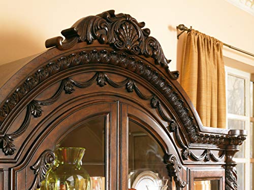 Signature Design By Ashley - North Shore Dining Room China Hutch - Component Piece - Hutch Only - Traditional Style - Dark Brown