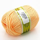 Joylve Knitting Yarn Baby Super Smooth Worsted Soft Natural Silk Wool Fiber Apricot Cream
