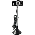 HamiltonBuhl SuperFlix 720p HD Webcam with Gooseneck Stand - Features Built-in Infrared LED Light, 5MP CMOS Sensors and 1080 x 720 Resolution, Silver, Black