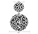 SheLian Vintage Front Back Womens Double Side Round Ball Stud Earrings(Antique Silver Tone)