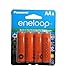 Eneloop AA NiMH Pre-Charged Battery Rechargeable 2100 Times with Holder Orange Color s Pack of 8