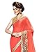 Shonaya Women's Embroidered Georgette Orange Half & Half Saree With Unstitched Blouse Piece