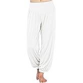 AvaCostume Women's Modal Yoga Pants Loose Harem Pants Soft Pilates Dance Joggers Lightweight Lounge Pajama Bottoms