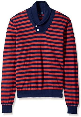 Thirty Five Kent Men's Brushed Cotton Stripe Shawl Collar, Navy Combo, L