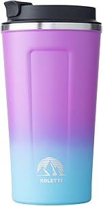 Roletti Stainless Steel Vacuum Insulated Tumbler Cups with Spill Proof Lid 17 oz - Double Wall Travel Mug Gifts Water Coffee Cup for Ice Drink & Hot Beverage - Ombre